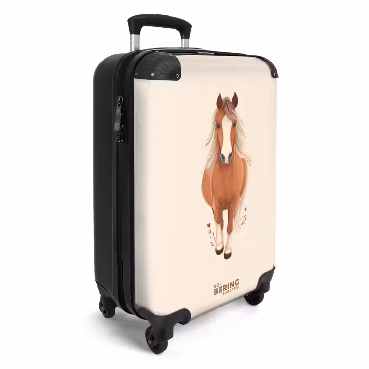 Bruin paard in gallop NBS - Handbagage koffer - Volwassenen Unisex middel -productfoto_3d
