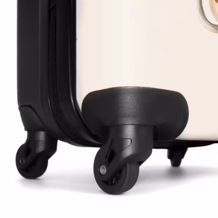 Bruin gevlekte pup op een beige achtergrond NBS - Handbagage koffer - Volwassenen Unisex middel -wiel