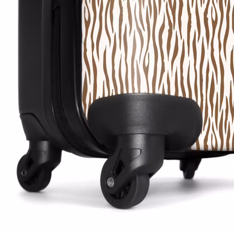 Bruine zebraprint op lichte achtergrond NBS - Handbagage koffer - Volwassenen Unisex middel -wiel