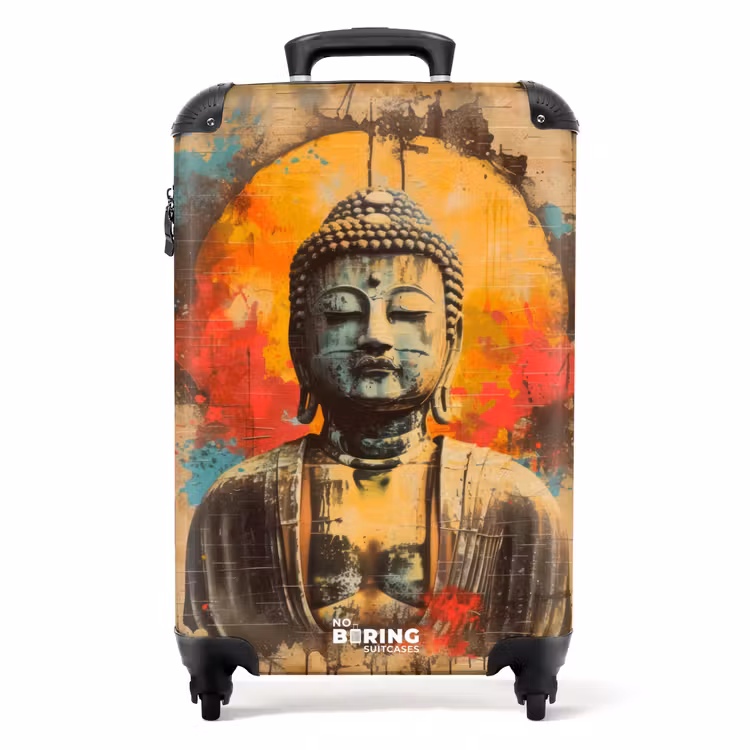 Boeddha als street art kunstwerk NBS - Handbagage koffer - Unisex middel -productfoto_recht