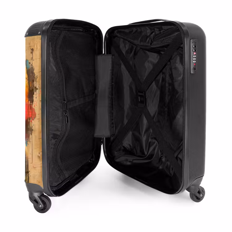 Boeddha als street art kunstwerk NBS - Handbagage koffer - Unisex middel -binnenkant