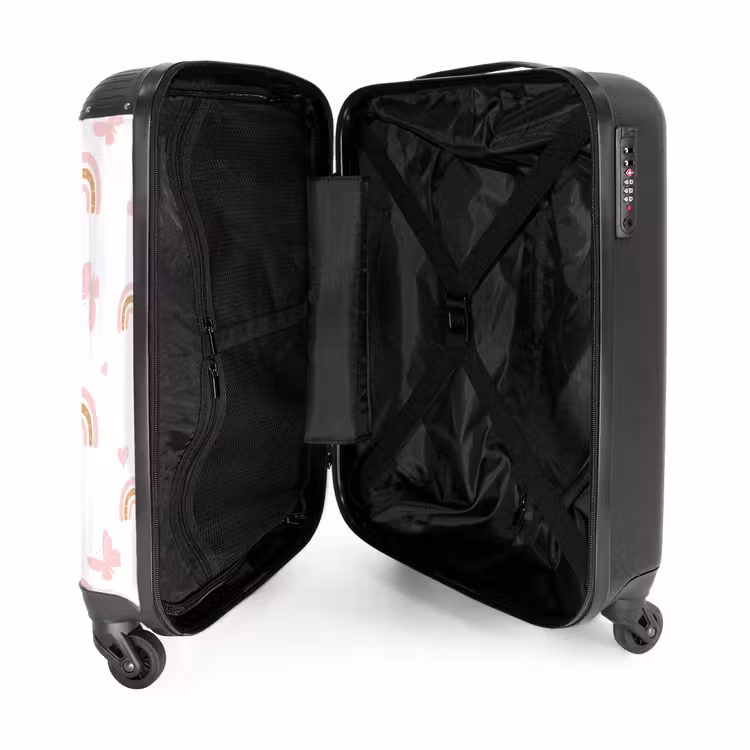 Vlinders en regenbogen NBS - Handbagage koffer - Unisex middel -binnenkant