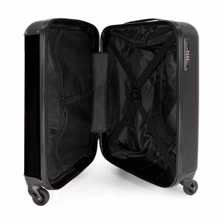 Kat met Kleurrijke Penseelstreken NBS - Handbagage koffer - Unisex middel -binnenkant