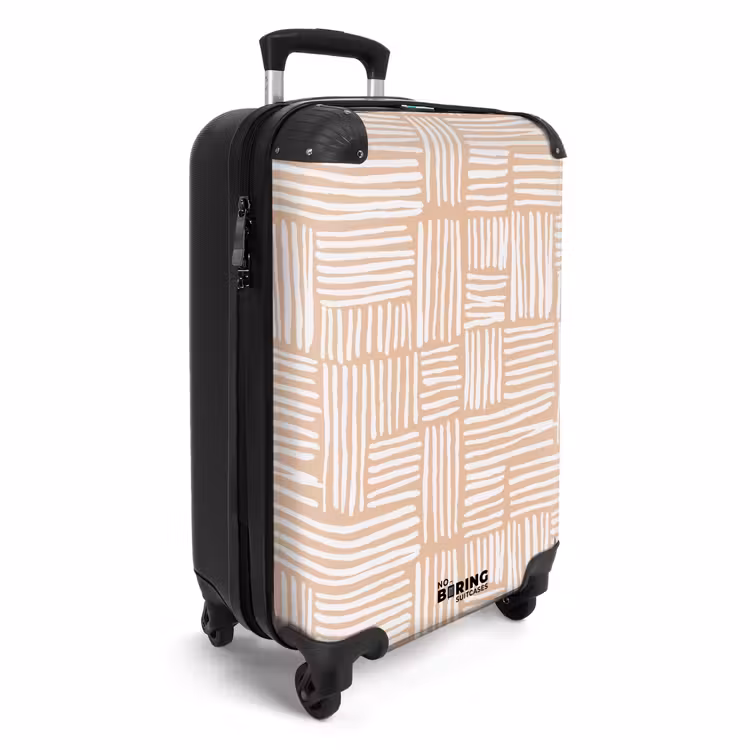 Geruite blokken met witte penseelstrepen NBS - Handbagage koffer - Volwassenen Unisex middel -productfoto_3d