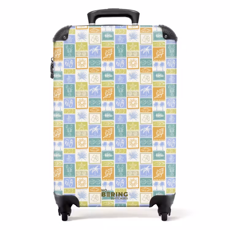 Vrolijke zomer illustraties NBS - Handbagage koffer - Volwassenen Unisex middel -productfoto_recht