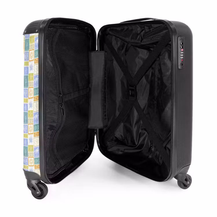 Vrolijke zomer illustraties NBS - Handbagage koffer - Volwassenen Unisex middel -binnenkant