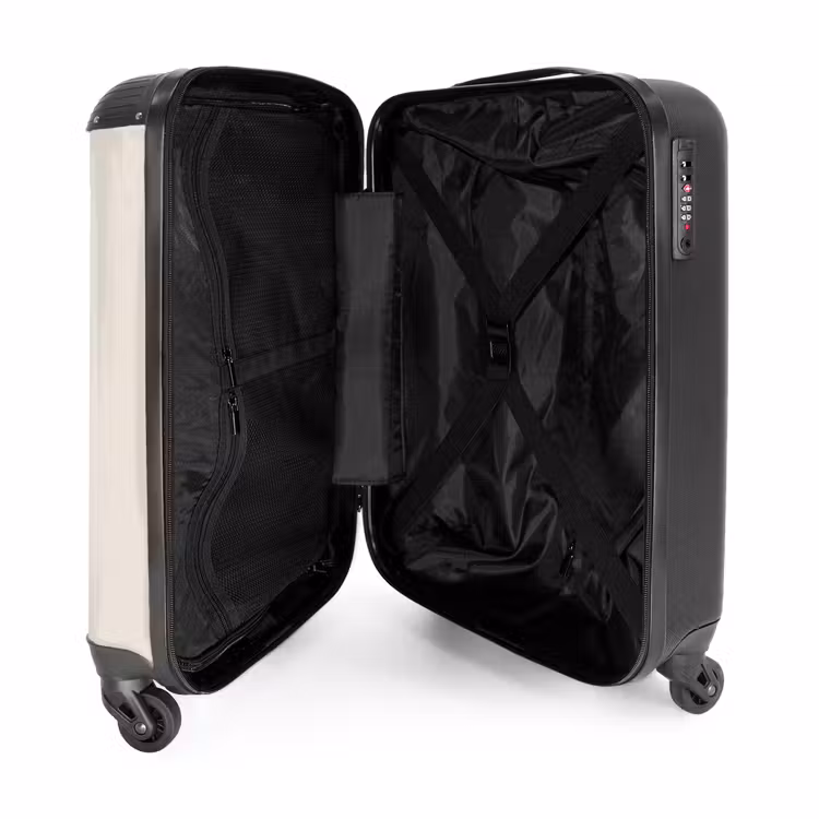 Kers op beige achtergrond NBS - Handbagage koffer - Unisex middel -binnenkant