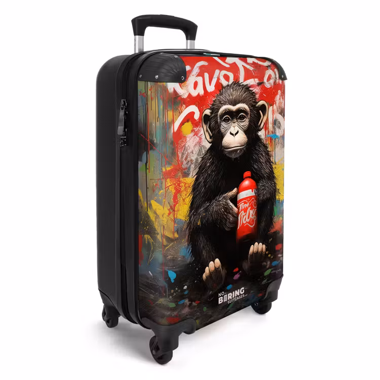 Chimpansee voor graffiti muur NBS - Handbagage koffer - Volwassenen Unisex middel -productfoto_3d