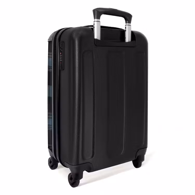Klassiek geruit patroon in blauw tinten NBS - Handbagage koffer - Unisex middel -achterkant