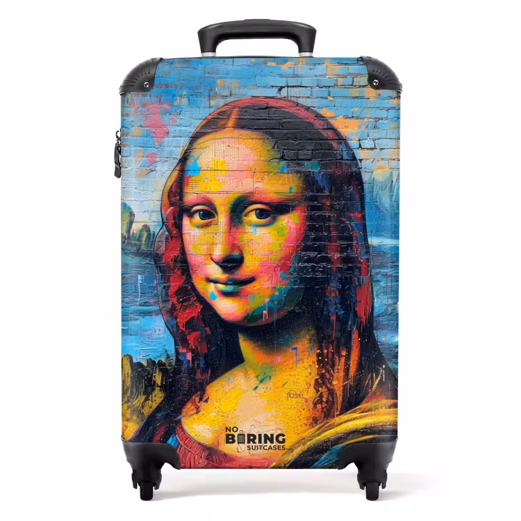 Kleurrijke Mona Lisa in graffiti stijl NBS - Handbagage koffer - Volwassenen Unisex middel -productfoto_recht