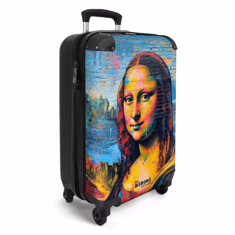 Kleurrijke Mona Lisa in graffiti stijl NBS - Handbagage koffer - Volwassenen Unisex middel -productfoto_3d