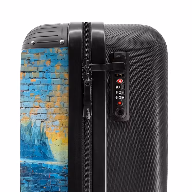 Kleurrijke Mona Lisa in graffiti stijl NBS - Handbagage koffer - Volwassenen Unisex middel -slot