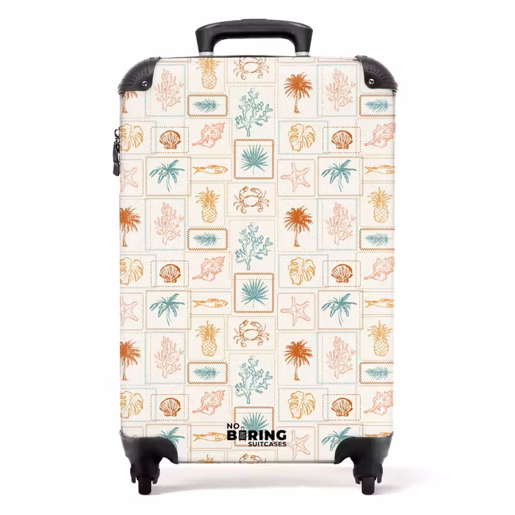 Kleurrijk zomer patroon NBS - Handbagage koffer - Volwassenen Unisex middel -productfoto_recht