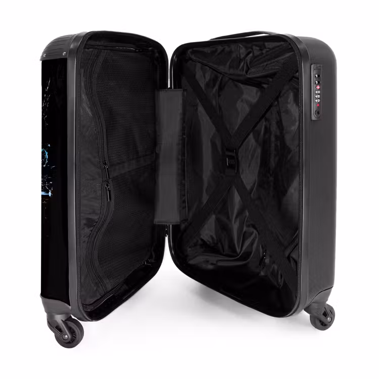 Kleurrijk surfbord met bloemen NBS - Handbagage koffer - Unisex middel -binnenkant