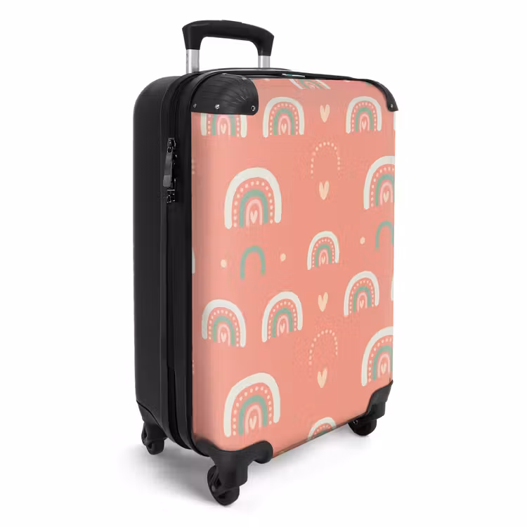 Koraal kleurenbogen NBS - Handbagage koffer - Unisex middel -productfoto_3d