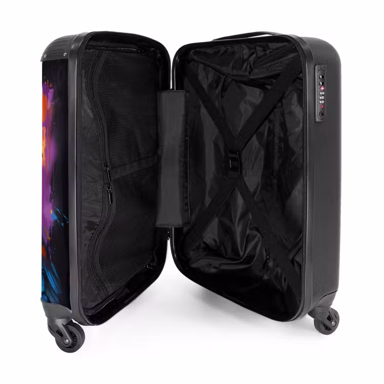 Kraai met kleurrijke graffiti NBS - Handbagage koffer - Unisex middel -binnenkant