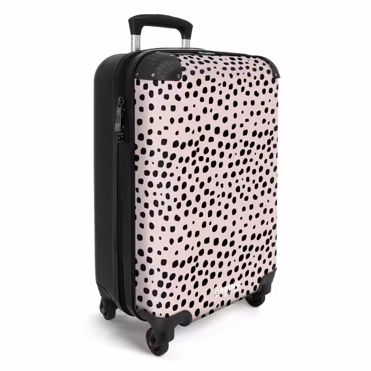Dalmatiërpatroon op zachtroze NBS - Handbagage koffer - Volwassenen Unisex middel -productfoto_3d
