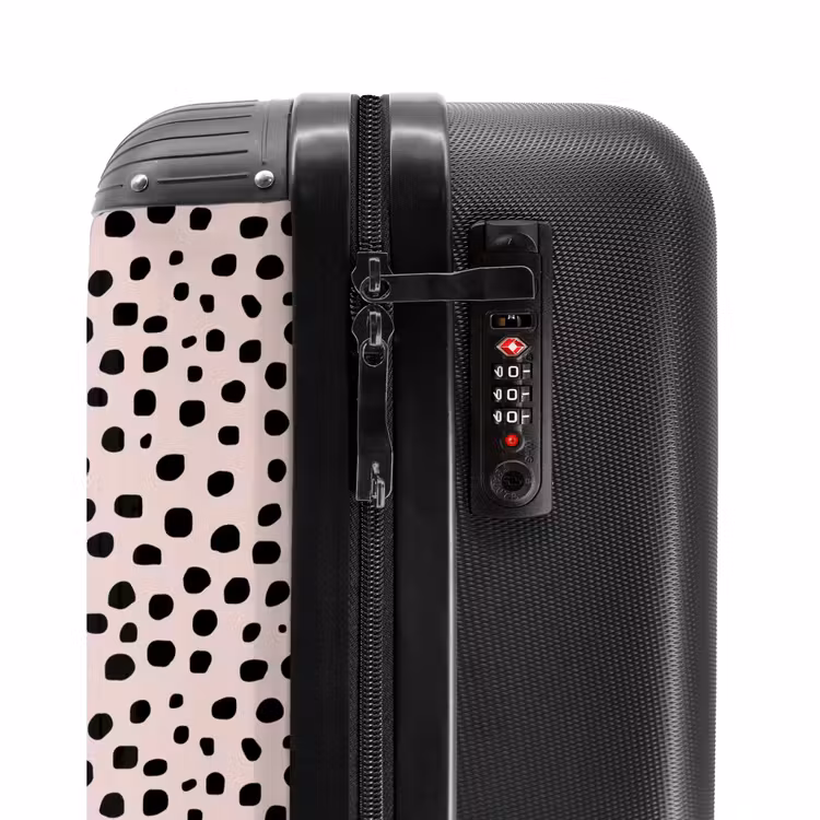 Dalmatiërpatroon op zachtroze NBS - Handbagage koffer - Volwassenen Unisex middel -slot