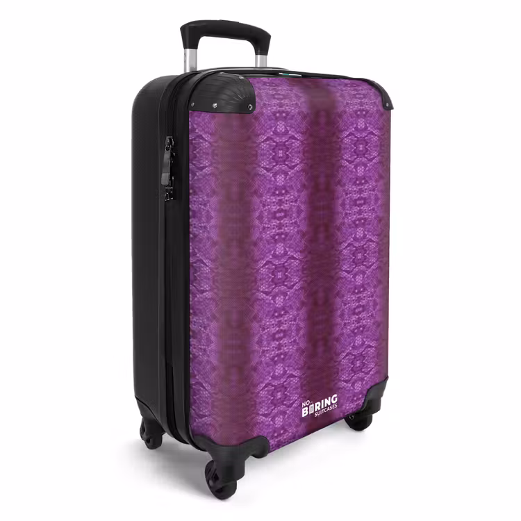 Dieppaars slangenhuid met symmetrische schubstructuur NBS - Handbagage koffer - Volwassenen Unisex middel -productfoto_3d