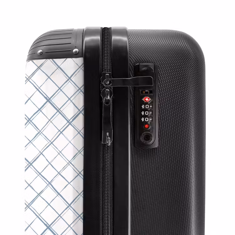 Diagonaal kruisende lijnen op een wit vlak NBS - Handbagage koffer - Volwassenen Unisex middel -slot