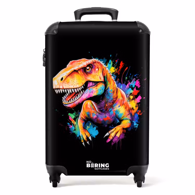 Dinosaurus met kleurrijke graffiti NBS - Handbagage koffer - Unisex middel -productfoto_recht