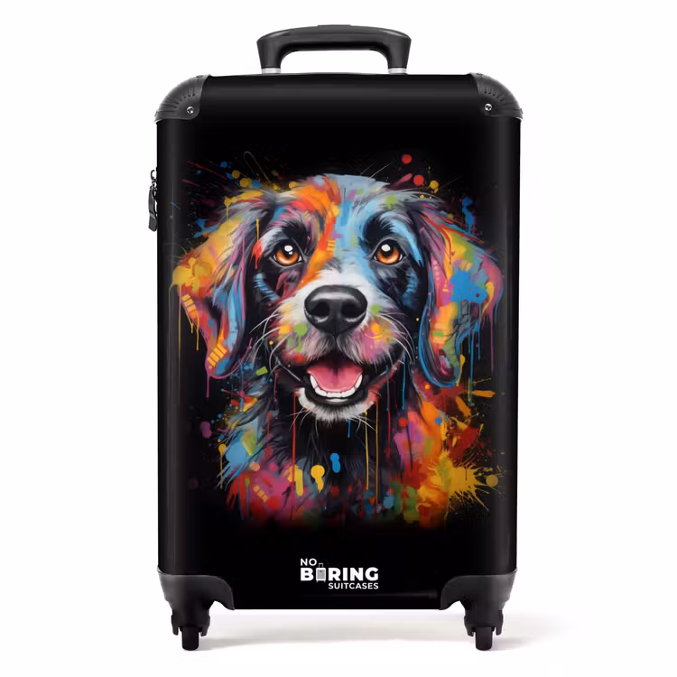 Hond als kleurrijke graffiti art NBS - Handbagage koffer - Unisex middel -productfoto_recht