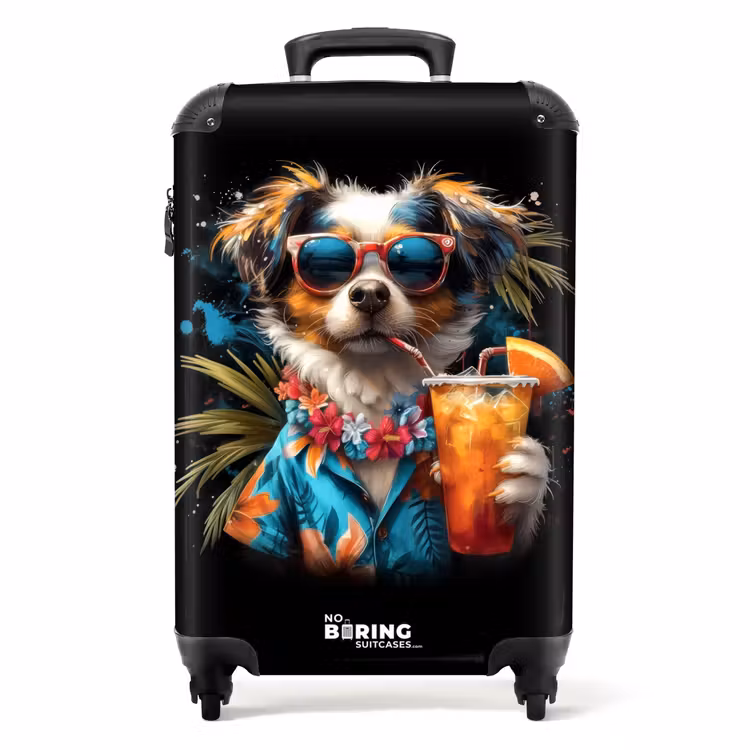 Hond in tropische sferen NBS - Handbagage koffer - Volwassenen Unisex middel -productfoto_recht
