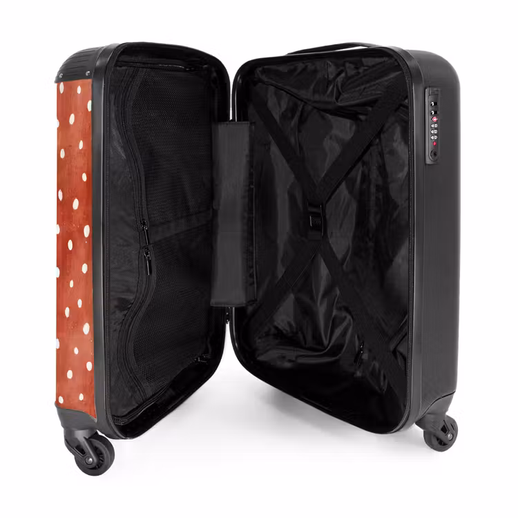 Stippen patroon rood NBS - Handbagage koffer - Volwassenen Unisex middel -binnenkant