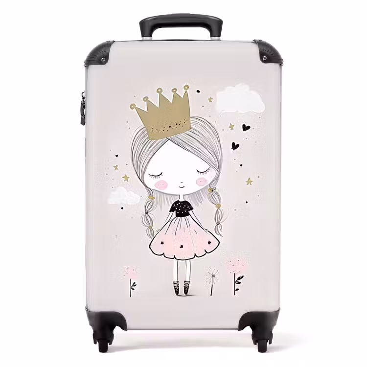 Dromerige prinses met gevlochten haar NBS - Handbagage koffer - Unisex middel -productfoto_recht