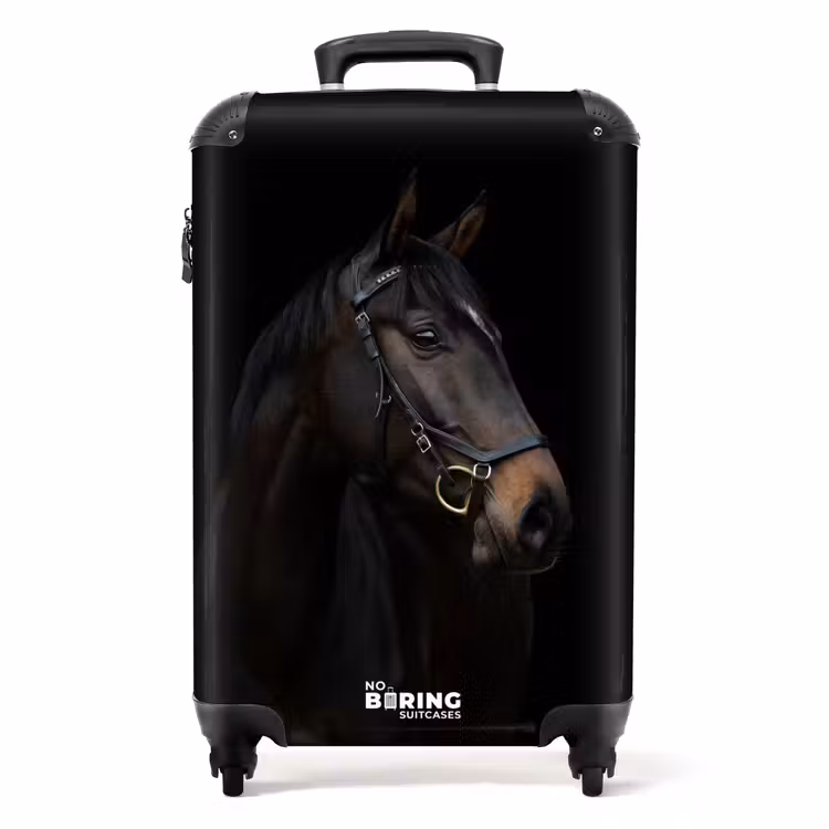 Elegant zwart paard NBS - Handbagage koffer - Unisex middel -productfoto_recht