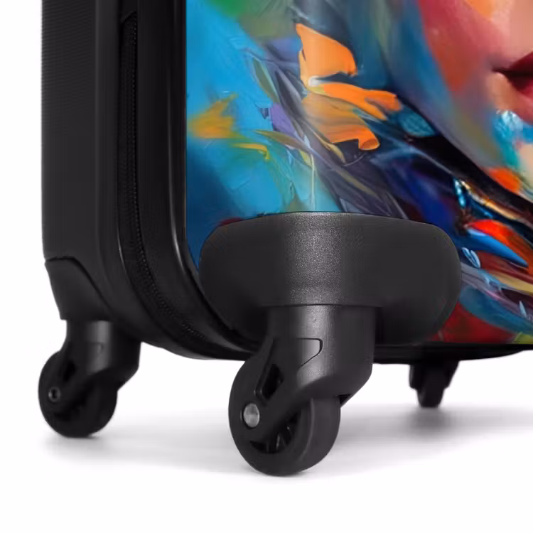 Gezicht - Vrouw - Olieverf - Kleurrijk - Kunst NBS - Handbagage koffer - Unisex middel -wiel