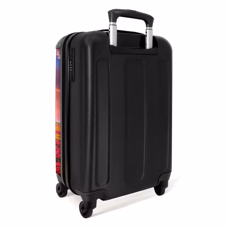 Bloemenveld met een molen NBS - Handbagage koffer - Unisex middel -achterkant