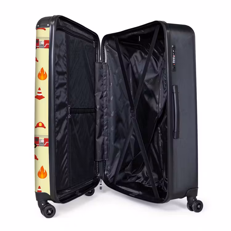 Brandweer patroon met voertuigen en vlammen NBS - Large koffer - Volwassenen Unisex groot -product5