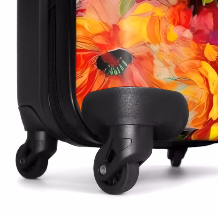 Bloemen - Kleurrijk - Kunst - Olieverf NBS - Handbagage koffer - Unisex middel -wiel