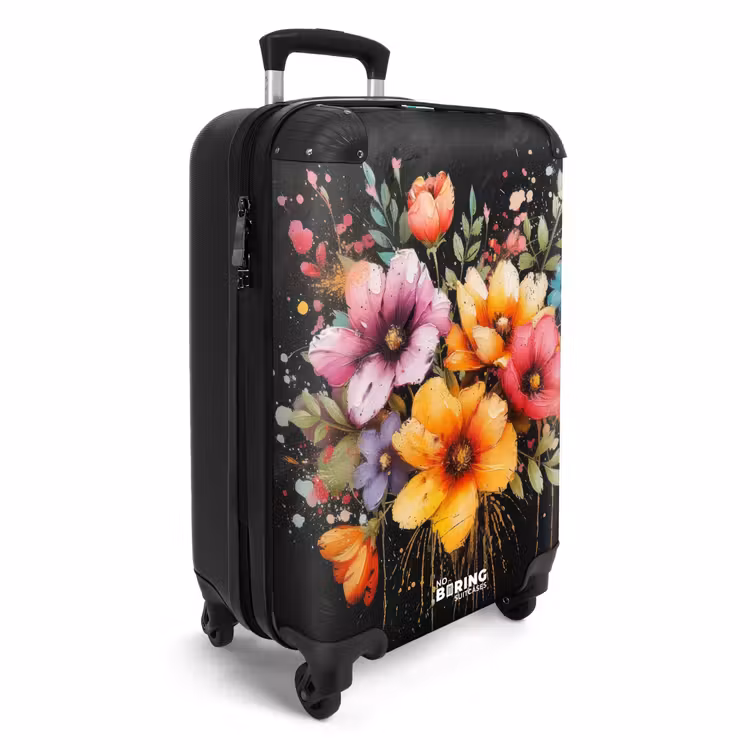 Bloemen in graffiti stijl NBS - Handbagage koffer - Unisex middel -productfoto_3d