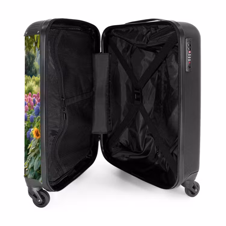 Tuinpad met bloemen NBS - Handbagage koffer - Unisex middel -binnenkant