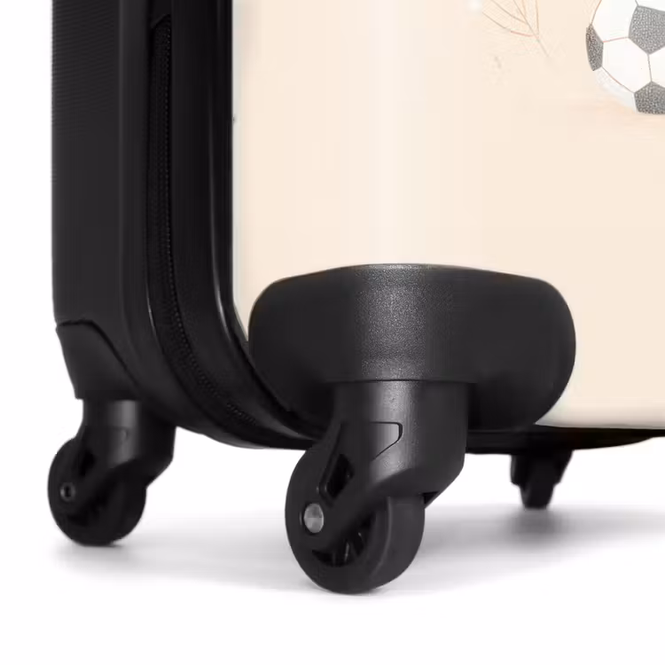 Meisje met een voetbal in beige kleuren NBS - Handbagage koffer - Volwassenen Unisex middel -wiel