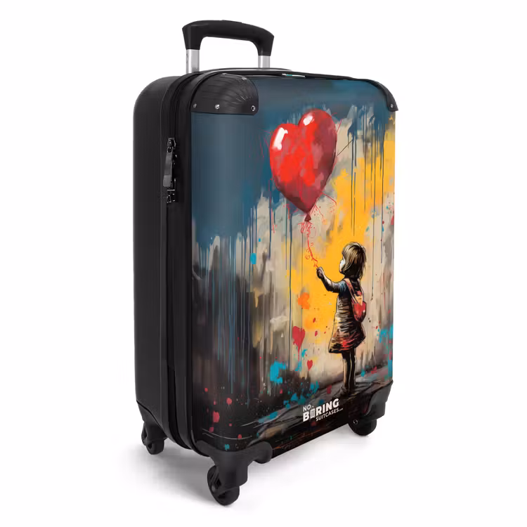 Meisje met ballon in graffiti stijl NBS - Handbagage koffer - Volwassenen Unisex middel -productfoto_3d