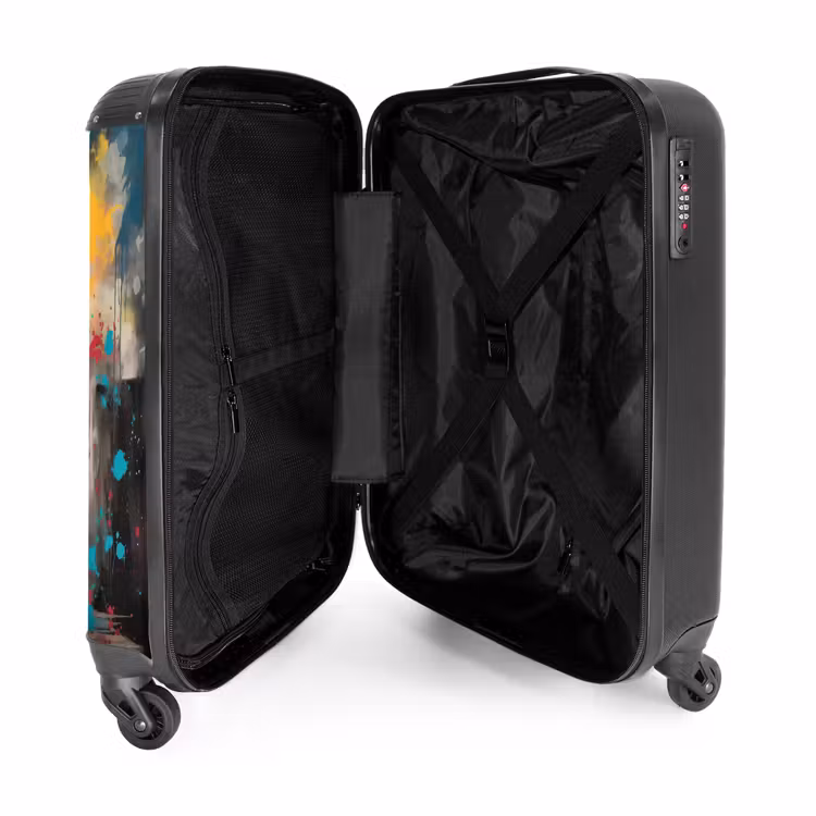 Meisje met ballon in graffiti stijl NBS - Handbagage koffer - Volwassenen Unisex middel -binnenkant