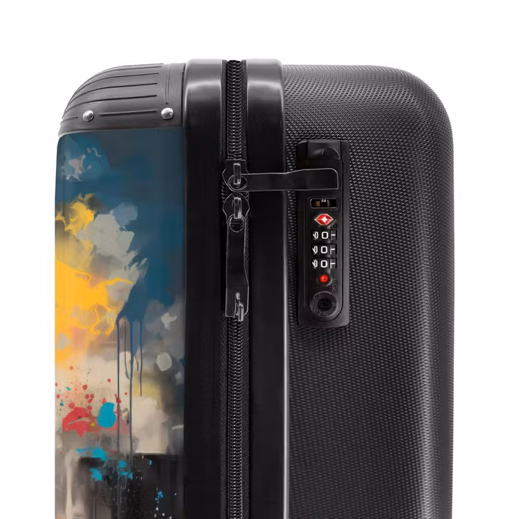 Meisje met ballon in graffiti stijl NBS - Handbagage koffer - Volwassenen Unisex middel -slot