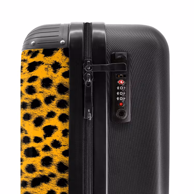 Goudgele panterprint NBS - Handbagage koffer - Volwassenen Unisex middel -slot