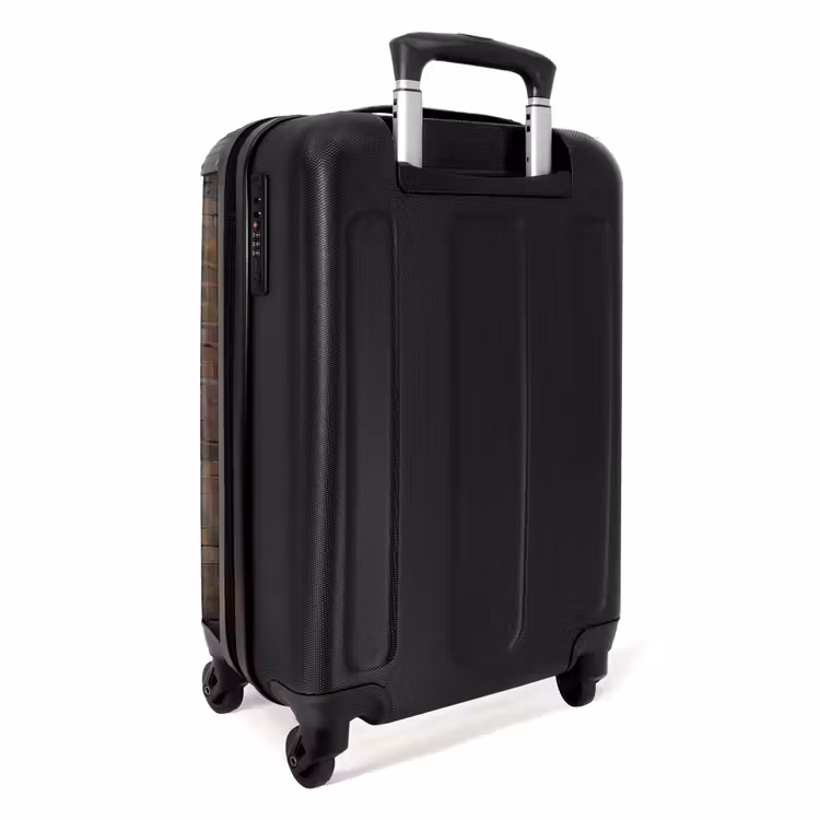 Graffiti schotse hooglander met bloemen NBS - Handbagage koffer - Unisex middel -achterkant