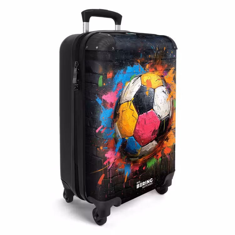 Graffiti voetbal met felle kleuren NBS - Handbagage koffer - Unisex middel -productfoto_3d