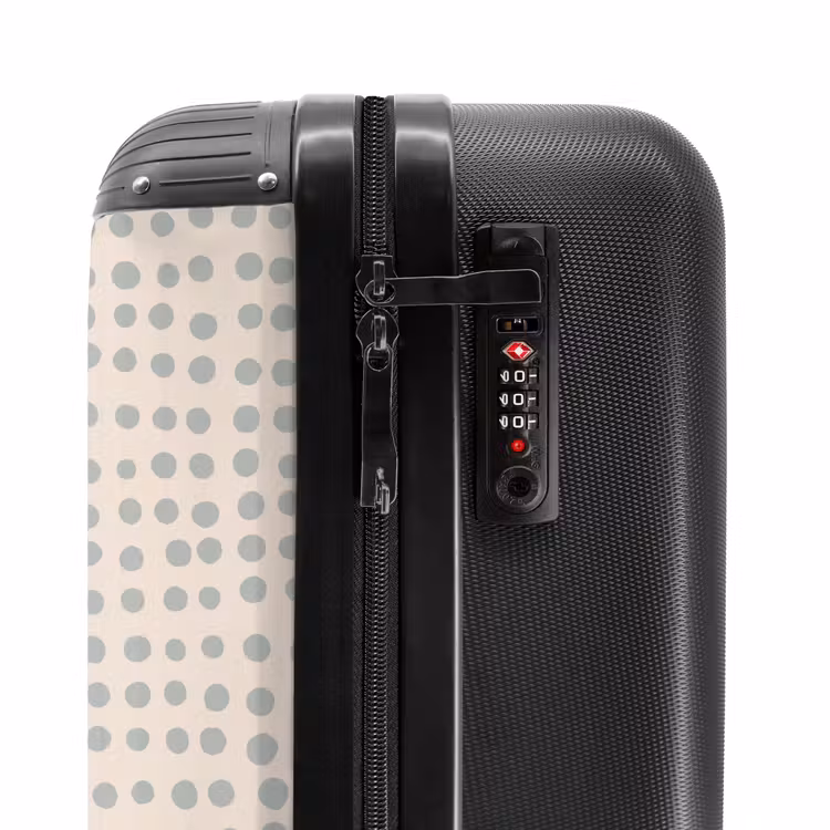 Grijsblauwe stippen NBS - Handbagage koffer - Volwassenen Unisex middel -slot