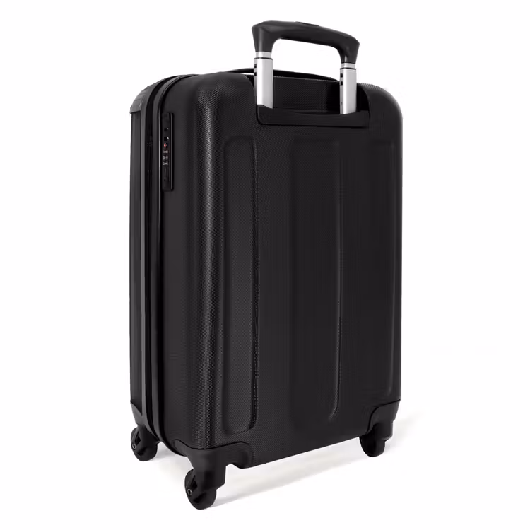 Grijze auto met grijze vlammen NBS - Handbagage koffer - Unisex middel -achterkant