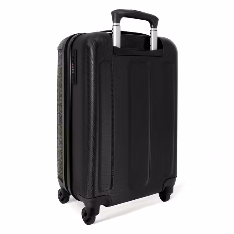 Grijs groene slangenhuid met symmetrische schubstructuur NBS - Handbagage koffer - Volwassenen Unisex middel -achterkant