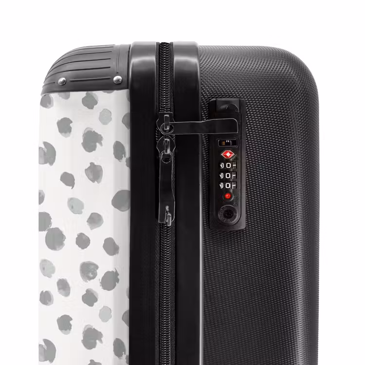 Grijze verfspatten op een gebroken wit NBS - Handbagage koffer - Volwassenen Unisex middel -slot