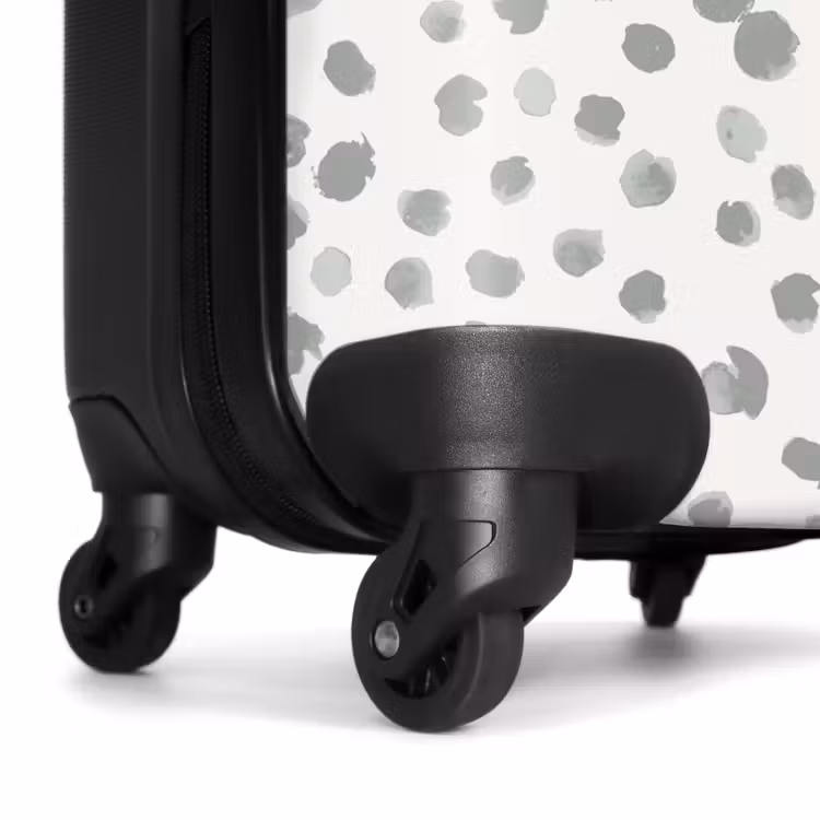 Grijze verfspatten op een gebroken wit NBS - Handbagage koffer - Volwassenen Unisex middel -wiel