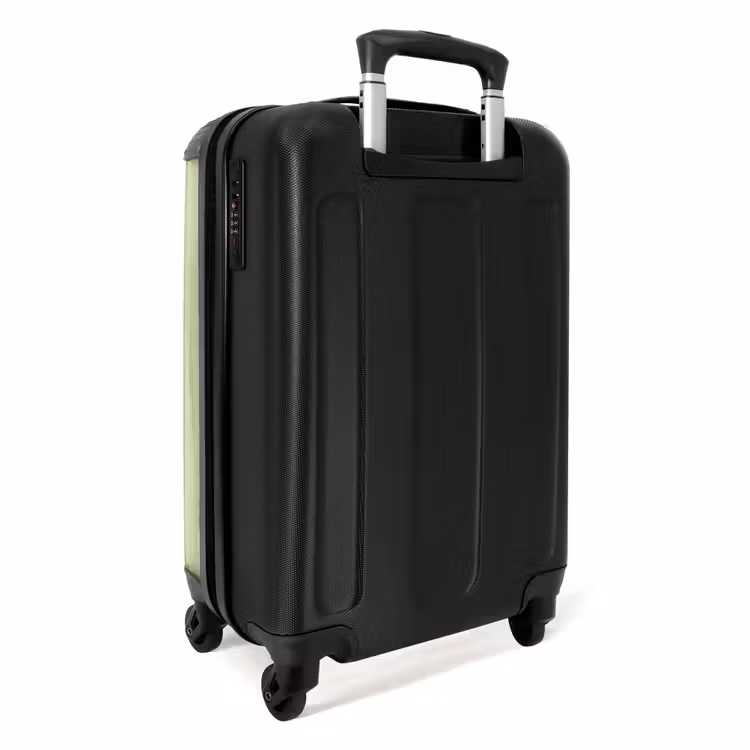 Groene achtergrond met witte vlinder NBS - Handbagage koffer - Unisex middel -achterkant