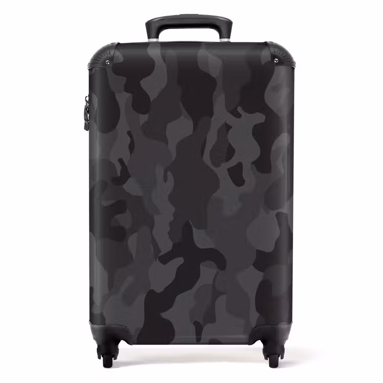 Groene camouflage print NBS - Handbagage koffer - Unisex middel -productfoto_recht